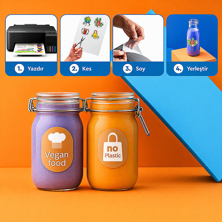 Goldpix İnkjet Yapışkanlı Mat Beyaz Sticker Kağıt - 20x30cm - 2