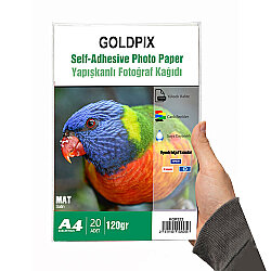 Goldpix İnkjet Yapışkanlı Mat Fotoğraf Kağıdı 20 Adet - 20x30cm - Goldpix