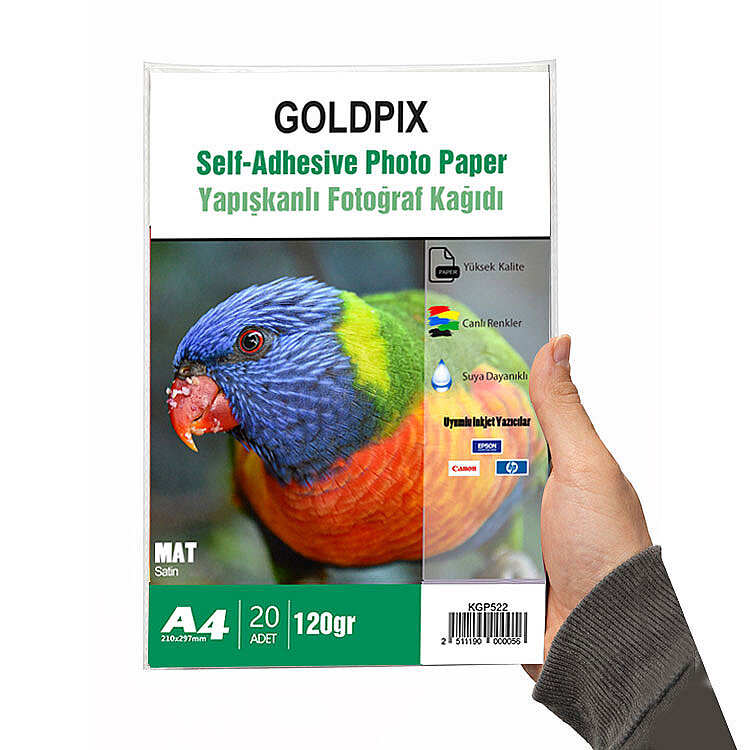 Goldpix İnkjet Yapışkanlı Mat Fotoğraf Kağıdı 20 Adet - 20x30cm - 1