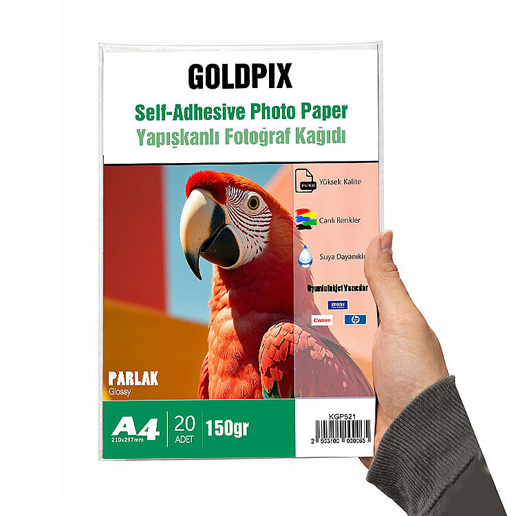 Goldpix İnkjet Yapışkanlı Parlak Fotoğraf Kağıdı 20 Adet - 20x30cm - 1