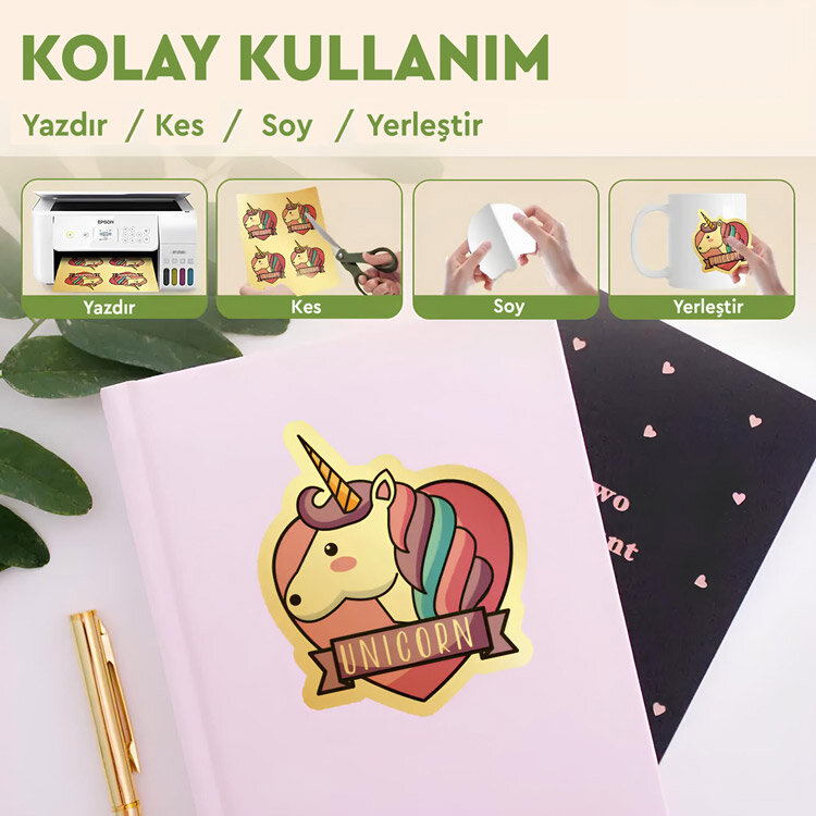Goldpix İnkjet Yapışkanlı Parlak Gümüş ve Gold Kağıtlar - 20x30cm - 4