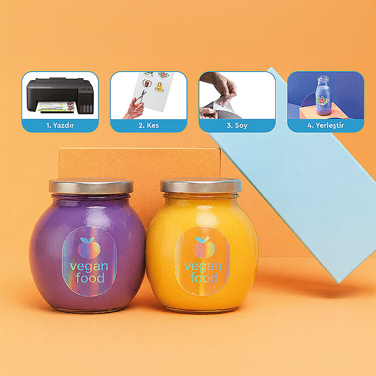Goldpix İnkjet Yapışkanlı Şeffaf Hologram Sticker Film Etiket Kağıdı 20 Adet - 20x30cm - 3