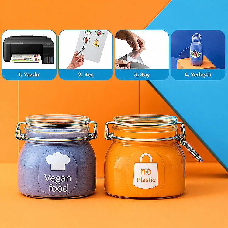 Goldpix İnkjet Yapışkanlı Şeffaf Vinil Sticker Kağıt - 20x30cm - 3