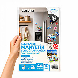 Goldpix İnkjet Beyaz Manyetik Fotoğraf Kağıdı 10 Adet - 20x30cm - Goldpix