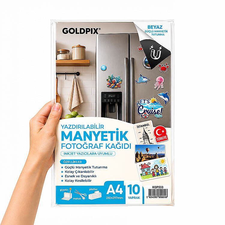 Goldpix İnkjet Beyaz Manyetik Fotoğraf Kağıdı 10 Adet - 20x30cm - 1