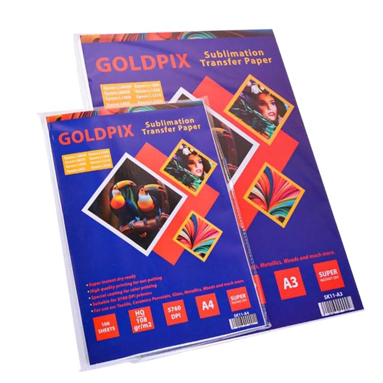 Goldpix Premium A4 ve A3 Süblimasyon Transfer Kağıtlar - 108gr. - 5