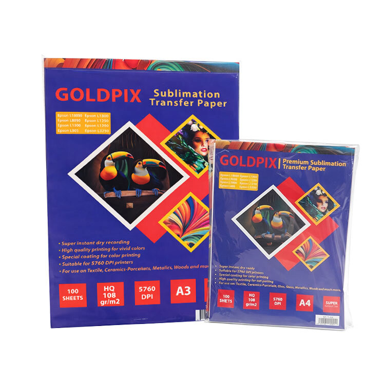 Goldpix Premium A4 ve A3 Süblimasyon Transfer Kağıtlar - 108gr. - 1