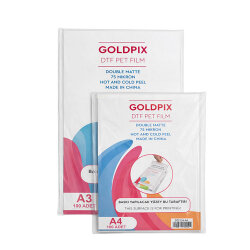 Goldpix Premium DTF Pet Film - 100 adet - Goldpix Transfer Malzemeleri