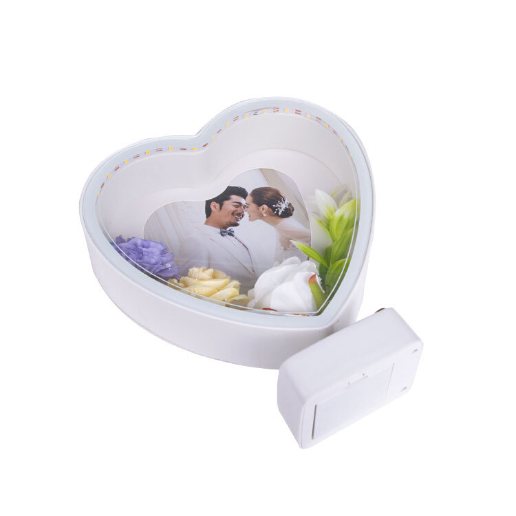 Güllü LED'li Kalp Abajur Çerçeve - 4