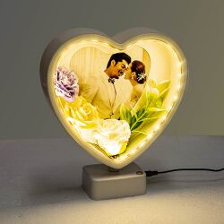 Güllü LED'li Kalp Abajur Çerçeve - 2