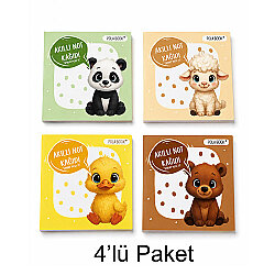 Hayvanlı Mini Akıllı Not Kağıdı 100 Yaprak Yapışkanız Post-it - 4'lü Paket - 8