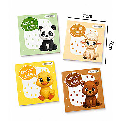 Hayvanlı Mini Akıllı Not Kağıdı 100 Yaprak Yapışkanız Post-it - 4'lü Paket - 3