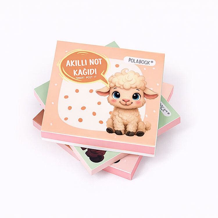 Hayvanlı Mini Akıllı Not Kağıdı 50 Yaprak Yapışkanız Post-it - 4'lü Paket - 8