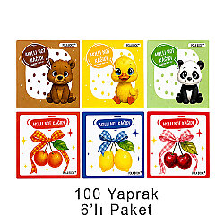 Hayvanlı ve Meyveli Mini Akıllı Not Kağıdı 100 Yaprak Yapışkanız Post-it - 6'lı Paket - Polabook