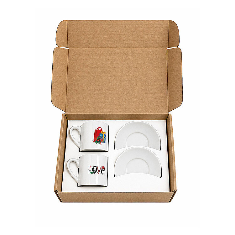 Hediyelik İkili Kahve Fincan Kutusu - 17x24x7cm - 2