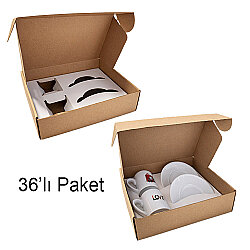 Hediyelik İkili Kahve Fincan Kutusu 36'lı Paket - 17x24x7cm - NobbyStar