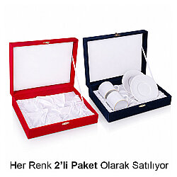 İkili Kahve Fincanı Kadife Kutusu 18x25cm - 2'li Paket - NobbyStar