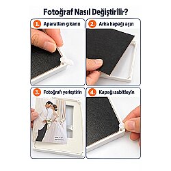 İnci Taşlı Led Işıklı Fotoğraf Çerçevesi - 3
