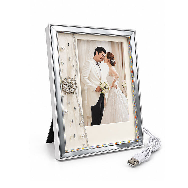 İnci Taşlı Led Işıklı Fotoğraf Çerçevesi - 1