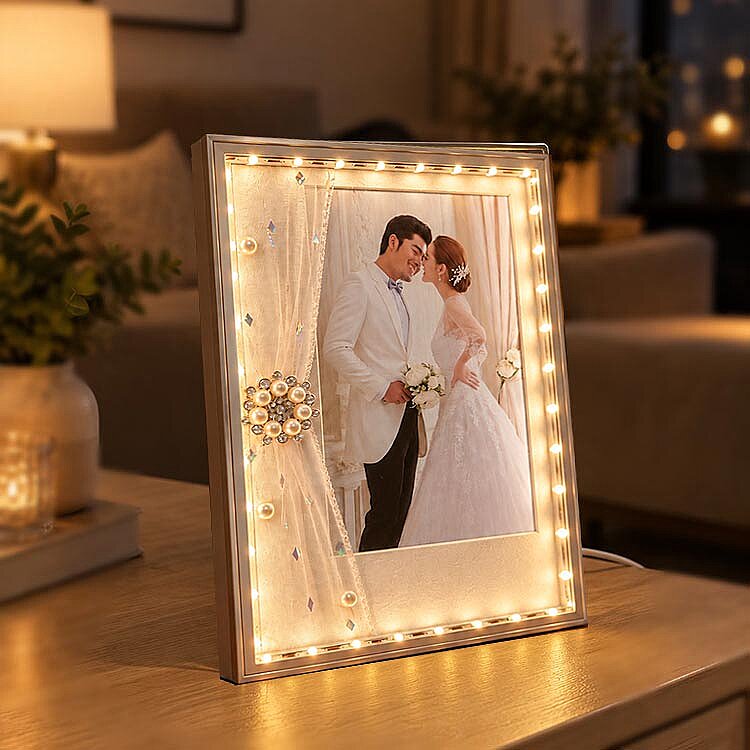 İnci Taşlı Led Işıklı Fotoğraf Çerçevesi - 2