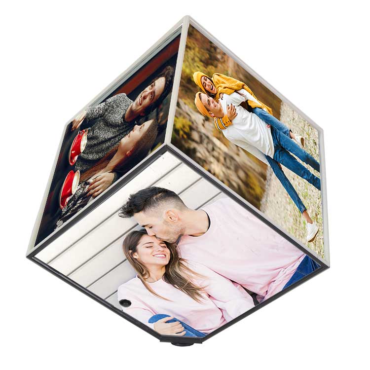 16x16 Led Işıklı Dönen Küp Fotoğraf Çerçevesi - 1