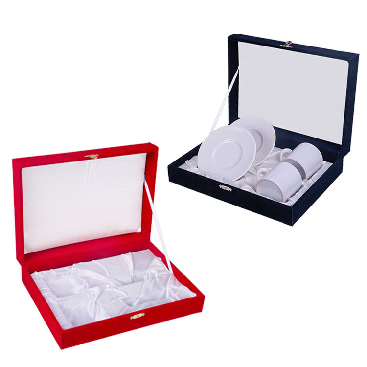 Kadife İkili Kahve Fincan Kutusu 18x25cm- 2'li Paket - 10