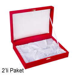 Kadife İkili Kahve Fincan Kutusu 18x25cm- 2'li Paket - 4