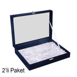 Kadife İkili Kahve Fincan Kutusu 18x25cm- 2'li Paket - 5