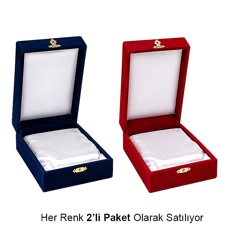 Kadife Kristal Cam Plaket Kutusu 16x26cm - 2'li Paket - 1
