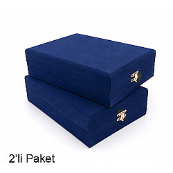 Kadife Kristal Cam Plaket Kutusu 16x26cm - 2'li Paket - 5