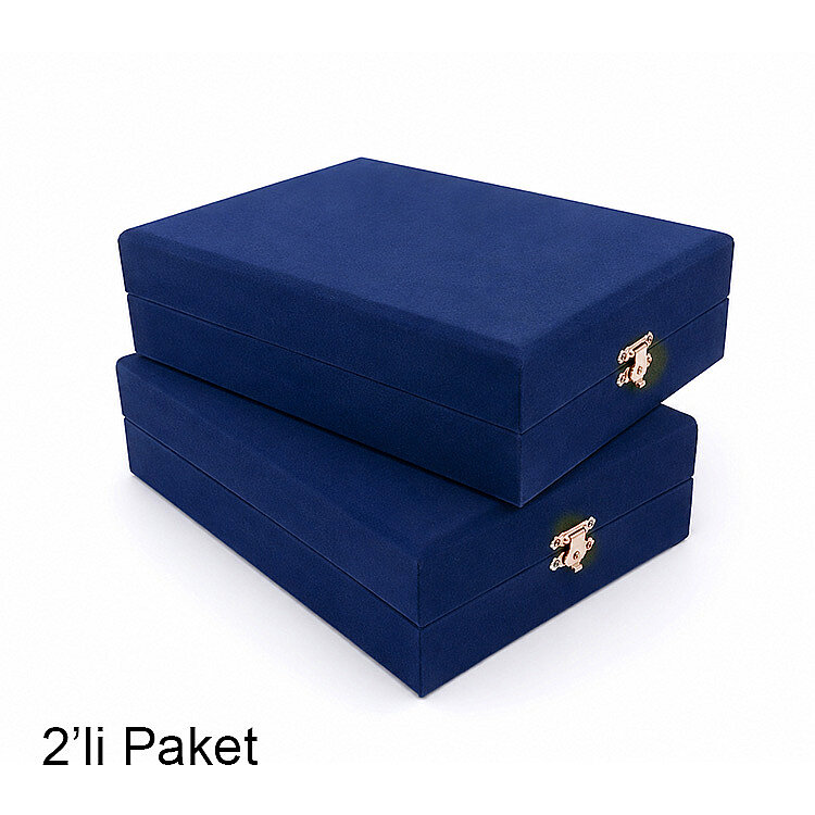 Kadife Kristal Cam Plaket Kutusu 16x26cm - 2'li Paket - 5