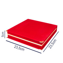 Kadife Plaket Tabak Kutusu 23x23cm - 2'li Paket - 5