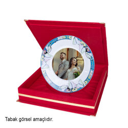 Kadife Plaket Tabak Kutusu 23x23cm - 2'li Paket - 4