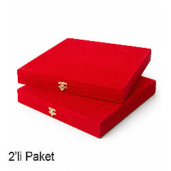 Kadife Tabak Plaket Kutusu 28x28cm - 2'li Paket - NobbyStar (1)