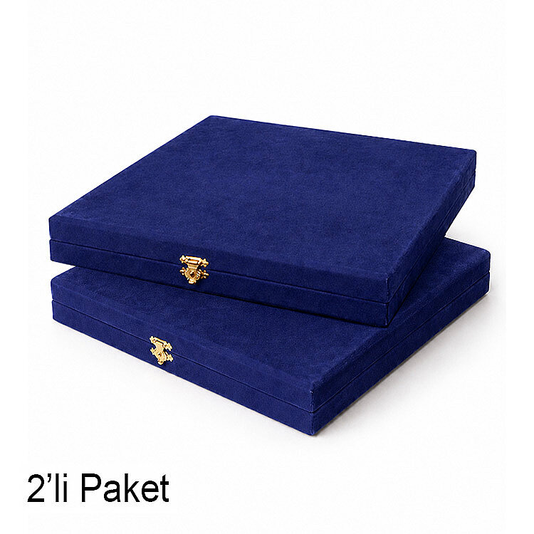 Kadife Tabak Plaket Kutusu 28x28cm - 2'li Paket - 4