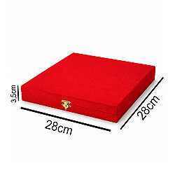 Kadife Tabak Plaket Kutusu 28x28cm - 2'li Paket - 6