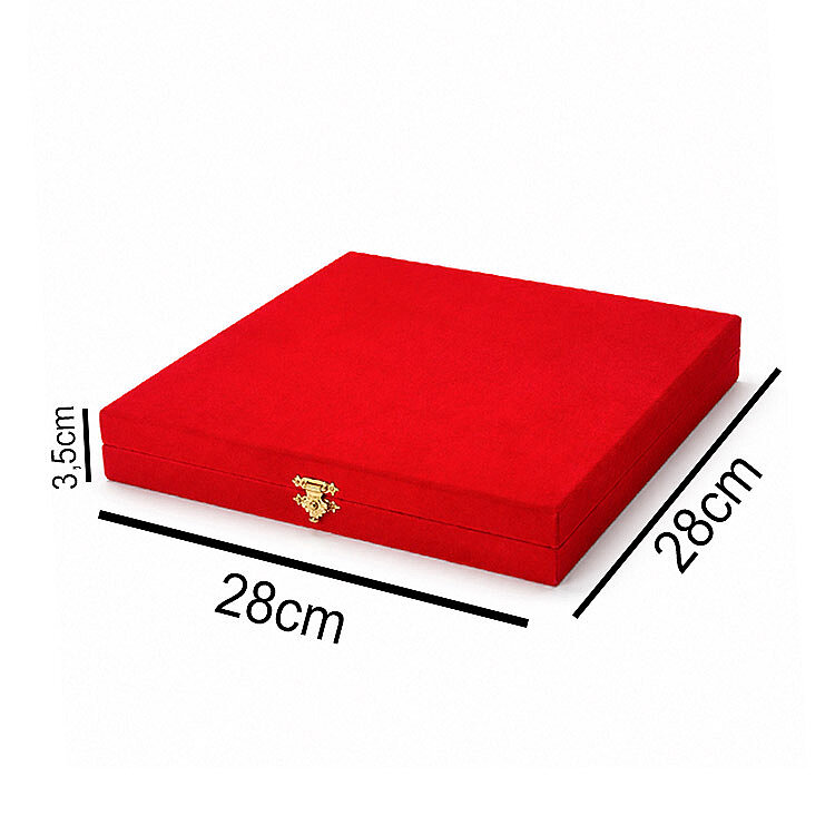 Kadife Tabak Plaket Kutusu 28x28cm - 2'li Paket - 6