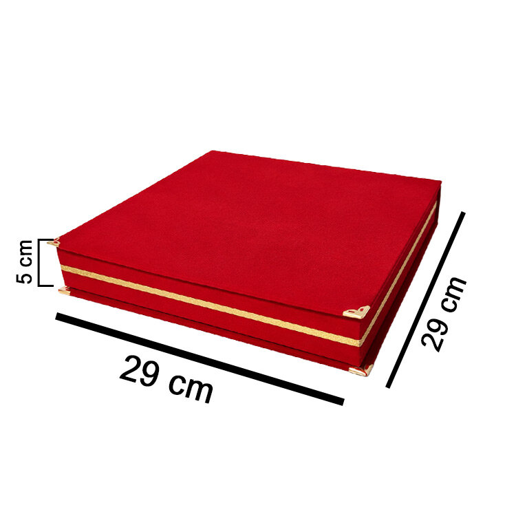 Kadife Tabak Plaket Kutusu 29x29cm - 2'li Paket - 8