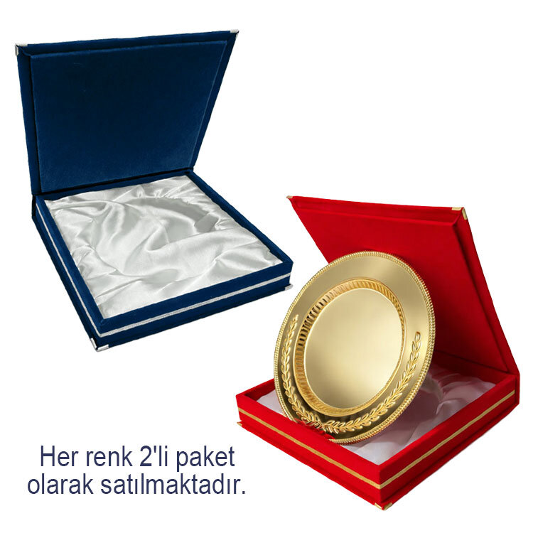 Kadife Tabak Plaket Kutusu 29x29cm - 2'li Paket - 1