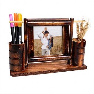 Salıncaklı Bambu Kalemlik Fotoğraf Çerçevesi - 1