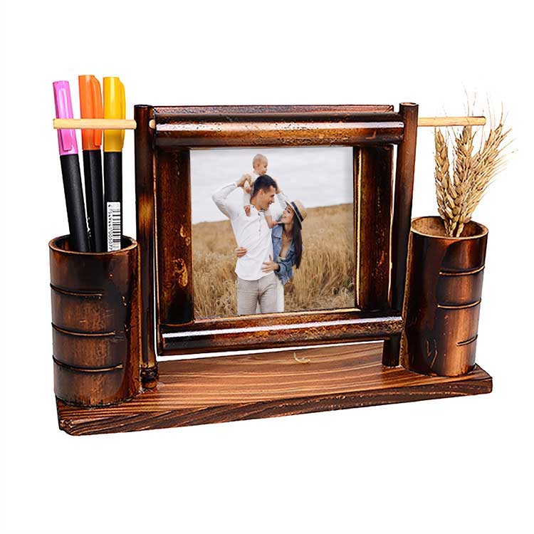 Salıncaklı Bambu Kalemlik Fotoğraf Çerçevesi - 1