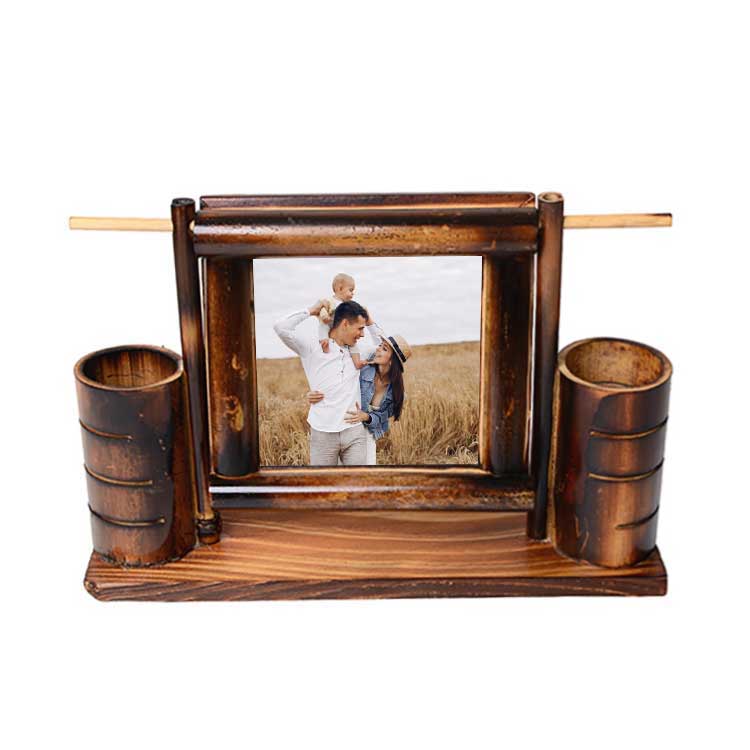Salıncaklı Bambu Kalemlik Fotoğraf Çerçevesi - 3
