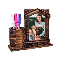 Kalemlikli Bambu Fotoğraf Çerçevesi - 2