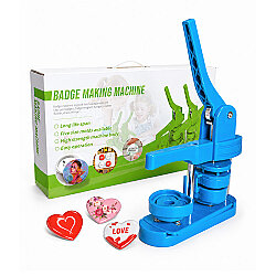 Kalp Buton Rozet Pres Baskı Makinesi - 52x57mm - Goldpix