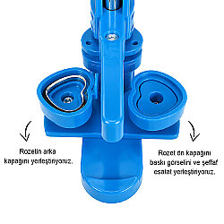 Kalp Buton Rozet Pres Baskı Makinesi - 52x57mm - 3