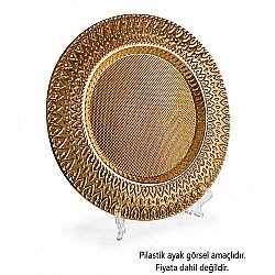 Süblimasyon Altın Metal Supla Tabak Kalp Desenli - 25cm - NobbyStar (1)