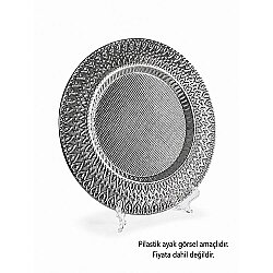 Süblimasyon Gümüş Metal Supla Tabak Kalp Desenli - 25cm - NobbyStar (1)
