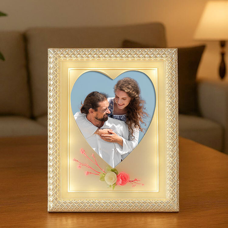 Kalpli Led Işıklı Kristal Fotoğraf Çerçevesi - 20x25cm - 2