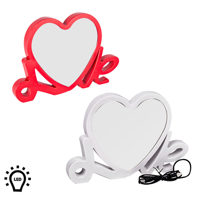 Kalpli Love Sihirli Ayna - Led Işıklı Çerçeve - 1