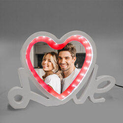 Kalpli Love Sihirli Ayna - Led Işıklı Çerçeve - 7